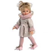 Кукла Сабрина, с късо палто и розов шал