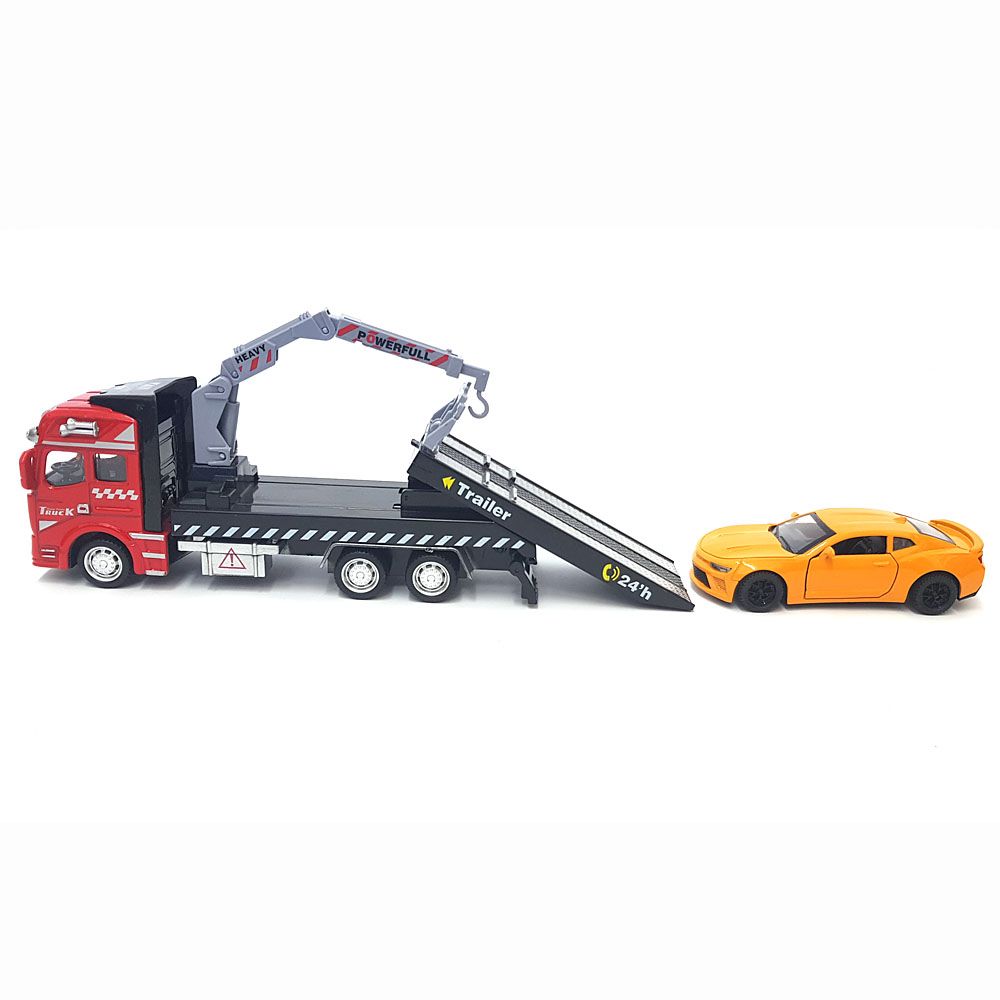 Метален камион, Автовоз с падаща платформа и кола