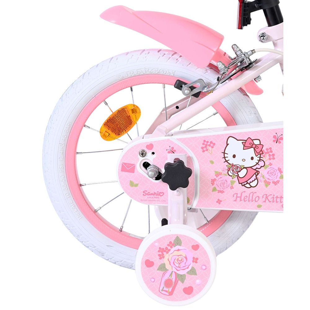 Детски велосипед с помощни колела, Hello Kitty, 14 инча, Момичета