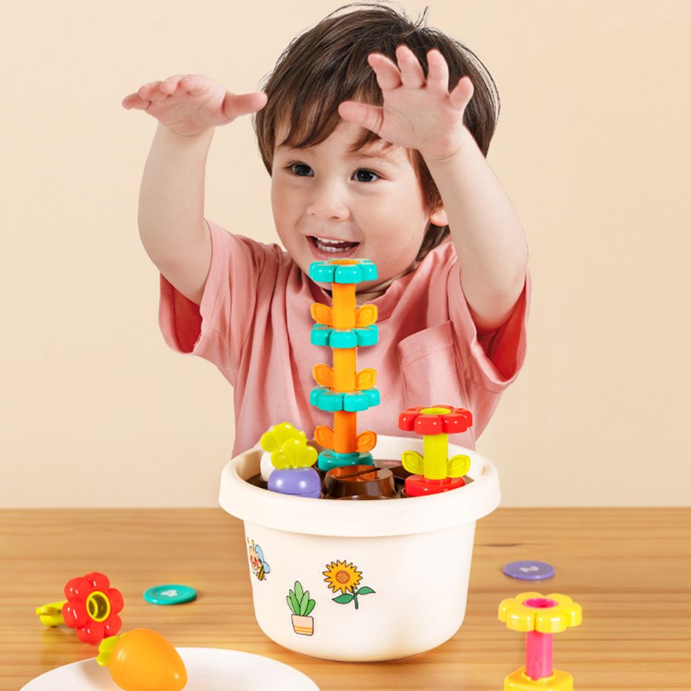 Бебешка играчка за подреждане и сортиране, Цветна градина, 5 в 1