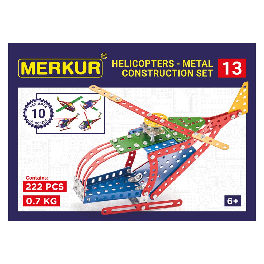 Merkur, Метален конструктор, Хеликоптер, 10 в 1, 222 части