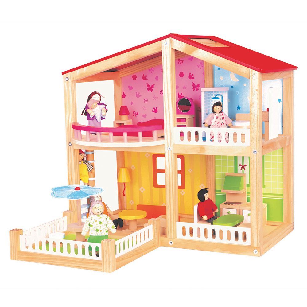 Дървена двуетажна къща за кукли, Фантазия