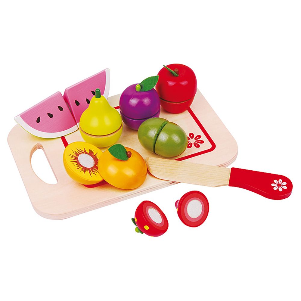 Lelin Toys, Дървени плодове за рязане, с дъска