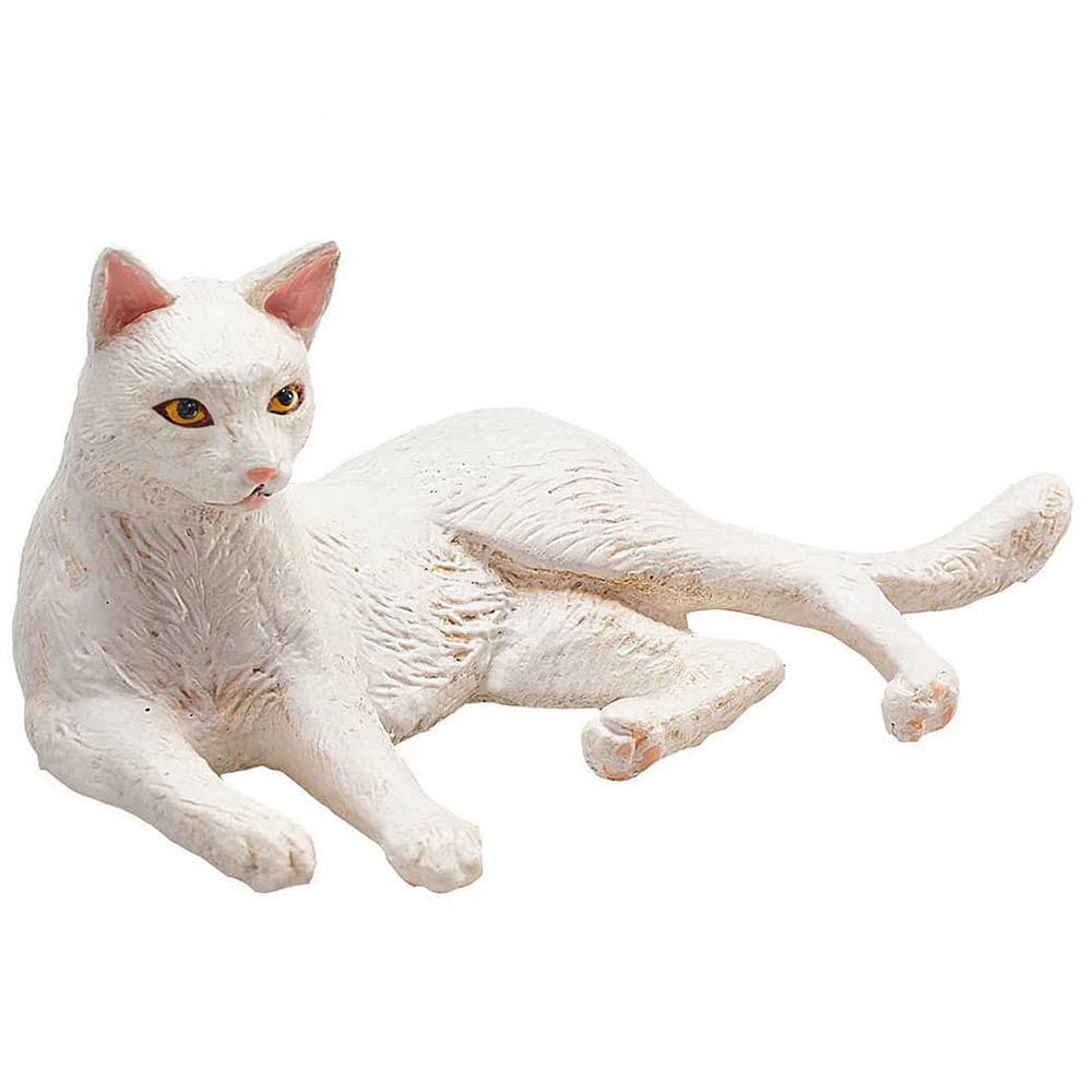 Mojo ANIMAL PLANET, Фигурка за игра и колекциониране, Котка бяла, легнала