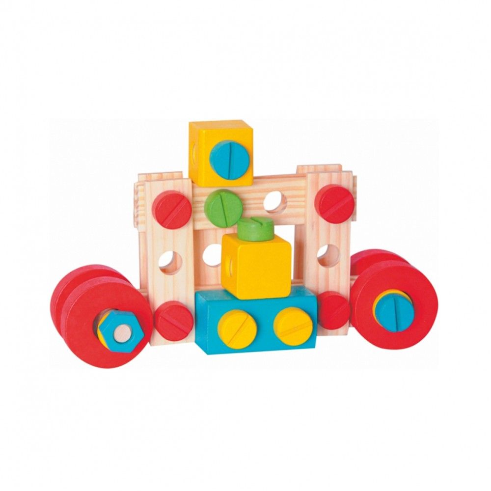 Дървен конструктор в кофа, 140 части