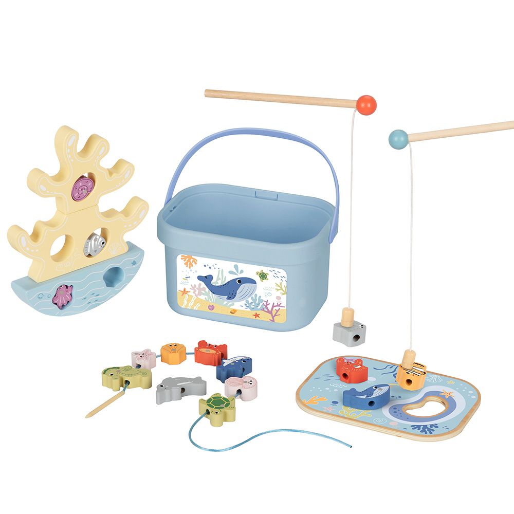 TookyToy, Дървена игра, Риболов, 3 игри в 1