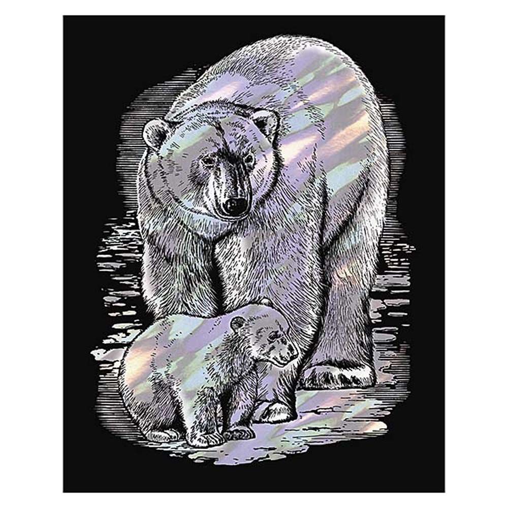 Sequin art, Гравиране на холограмна основа, Полярна мечка