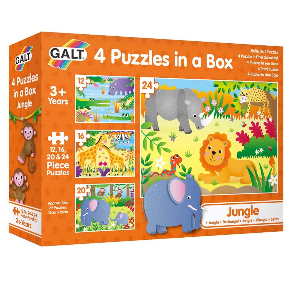 Galt Toys, 4 пъзела в кутия, Джунгла