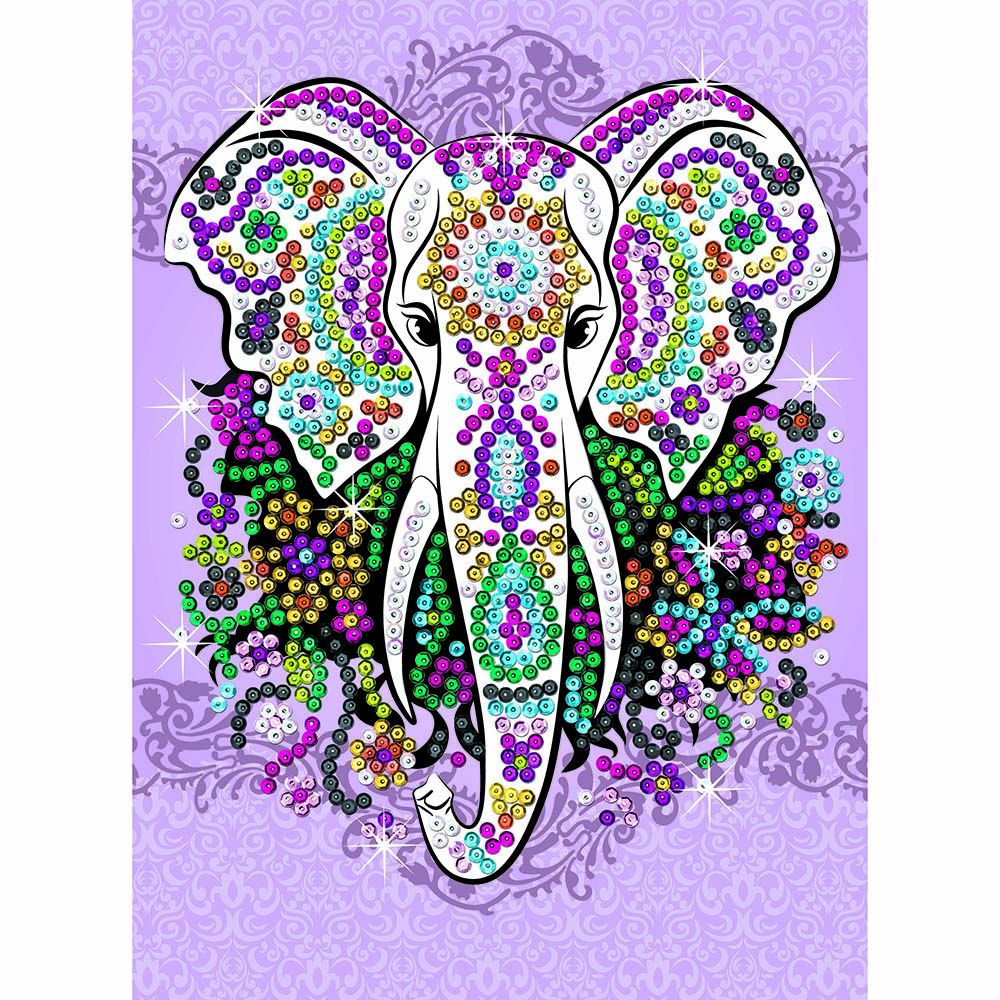 CRAFT TEEN, Изкуство с пайети,  Арт декор на слон, Sequin art