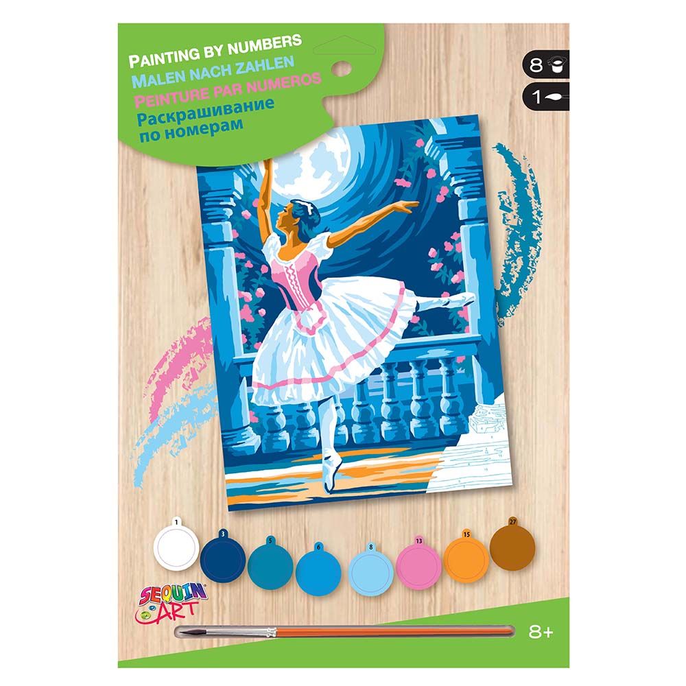 Sequin art, Рисуване по номера с акрилни бои, Танцът на балерината