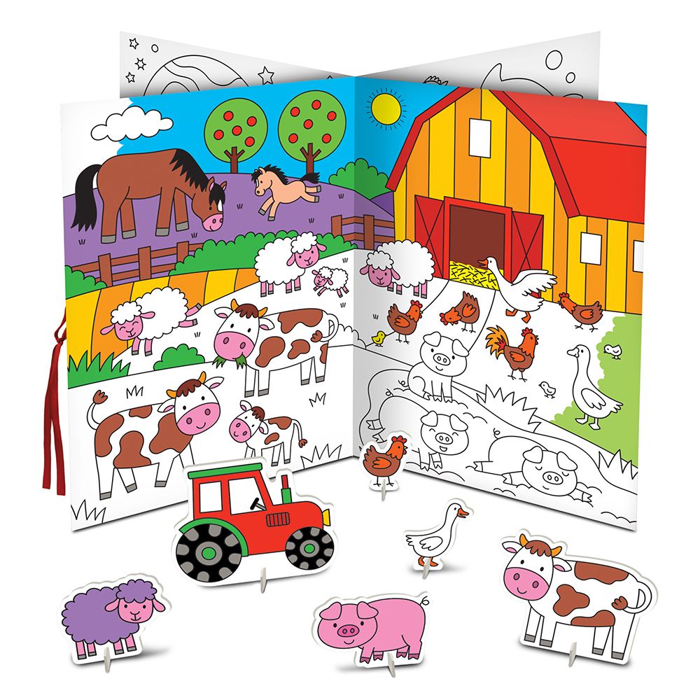 Книжка за оцветяване с 4 сцени за игра