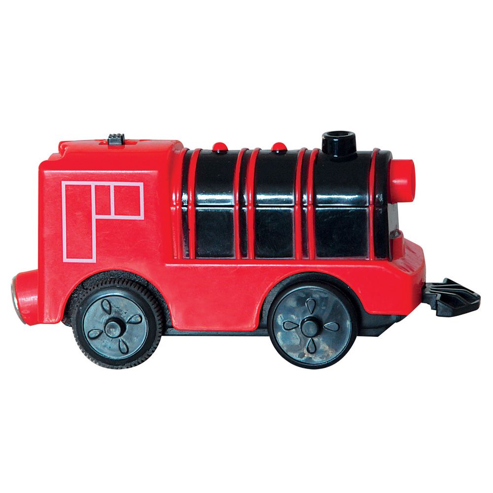 Дървен влак с локомотив с батерии