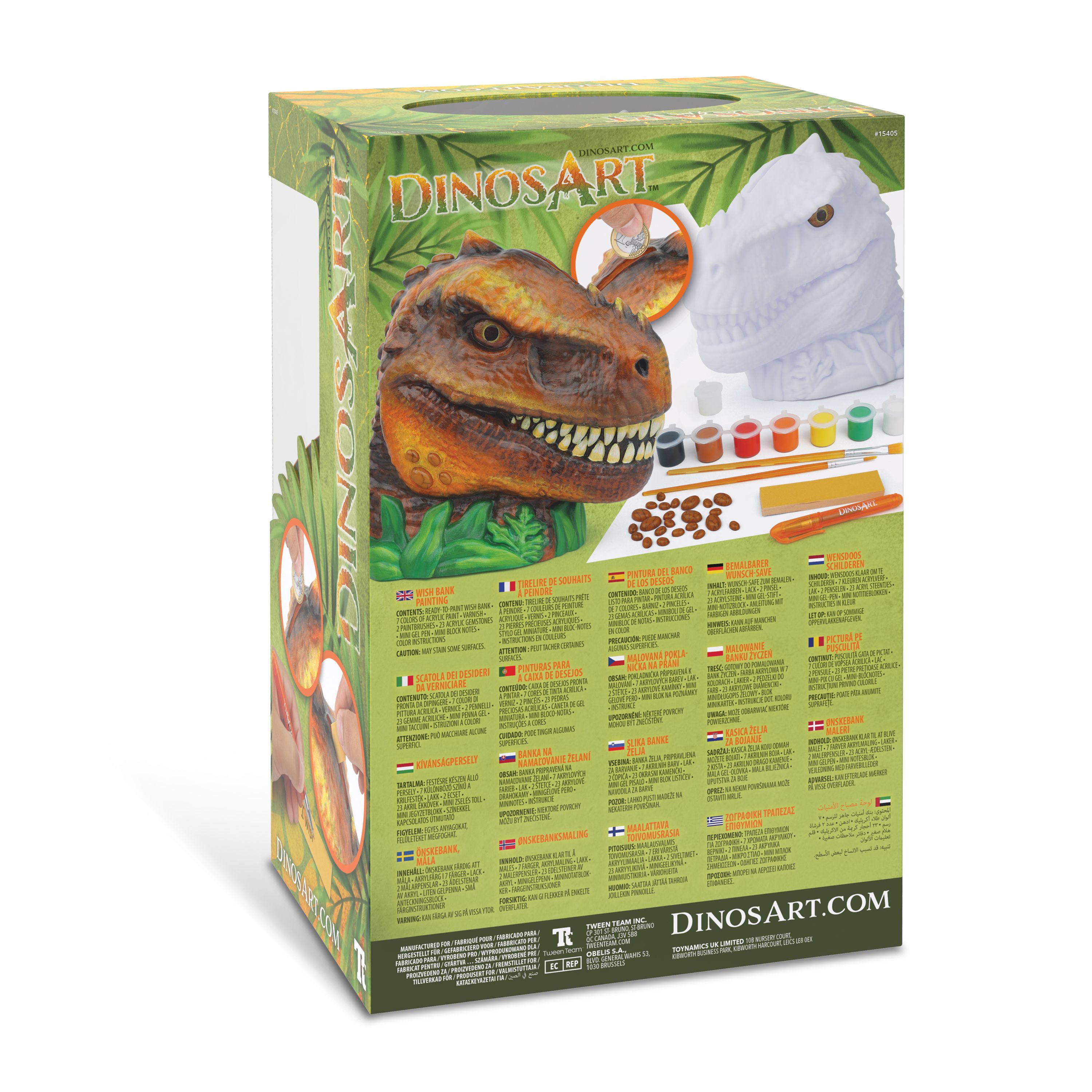 Комплект за оцветяване, Касичка и сейф за желания, Динозавър