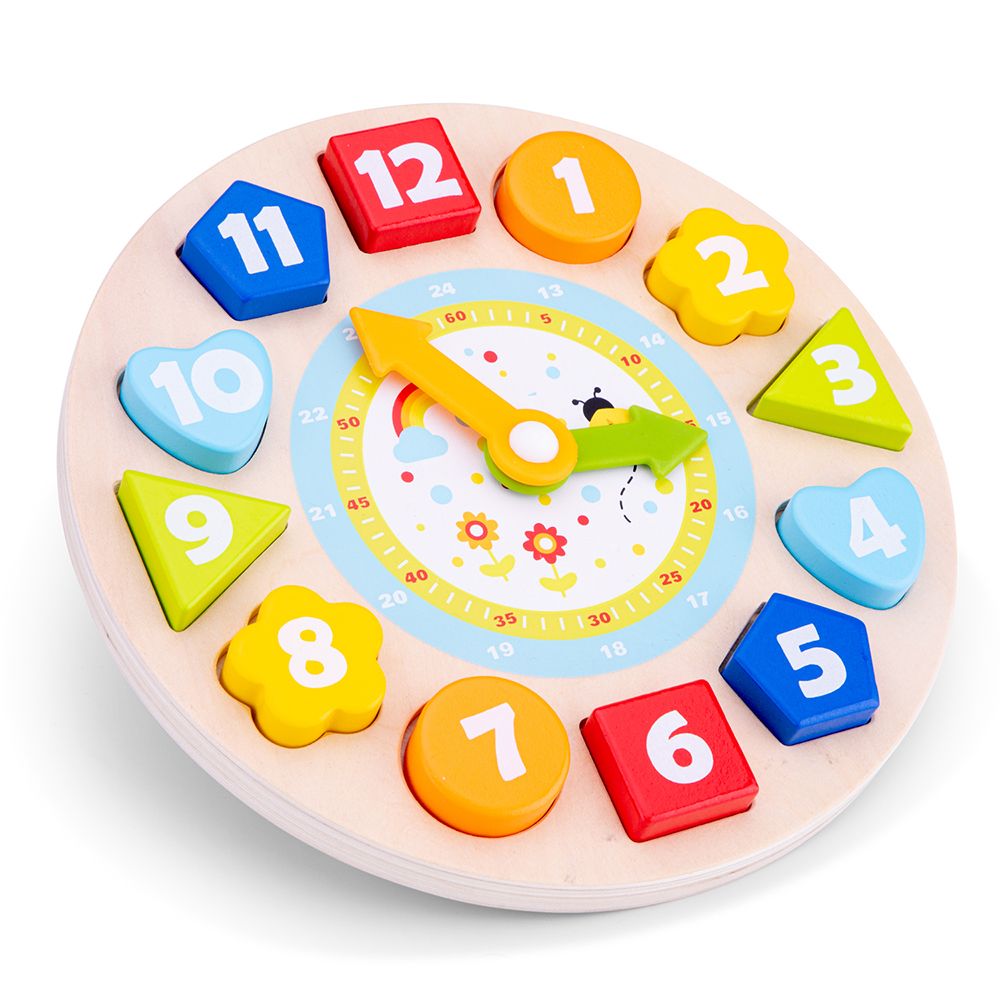Viga toys, Дървен часовник-сортер, Форми