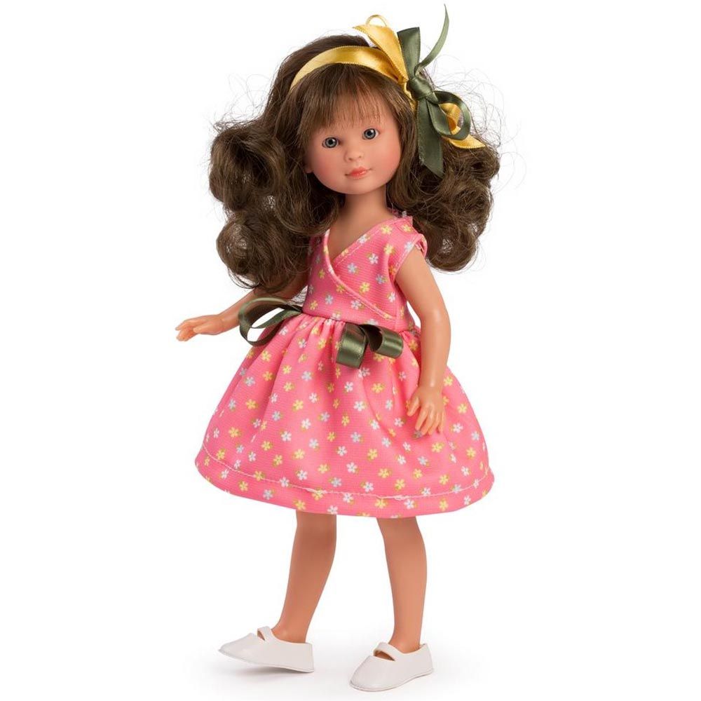 Asi, Кукла Силия, с коралова рокля на цветя, 30 см