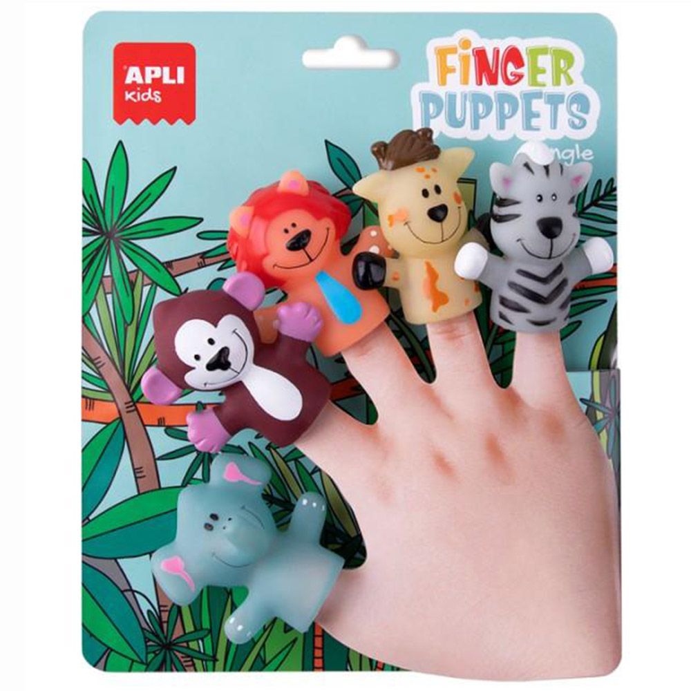 Apli kids, Комплект кукли за пръсти, Джунгла, 5 броя