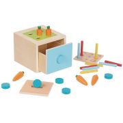 Комплект за обучение Монтесори, 4 в 1, в дървена кутия