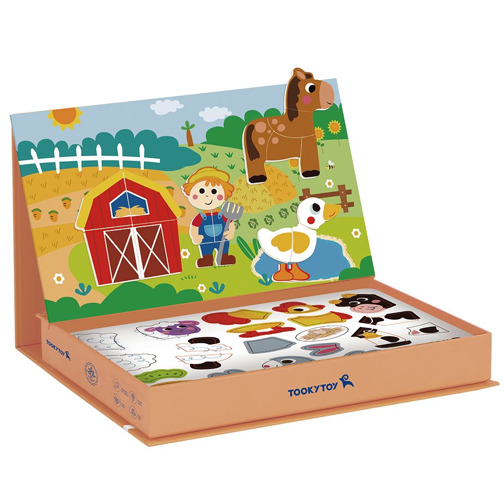 Магнитна книга, Магнитна образователна игра, Животните от Фермата, TookyToy