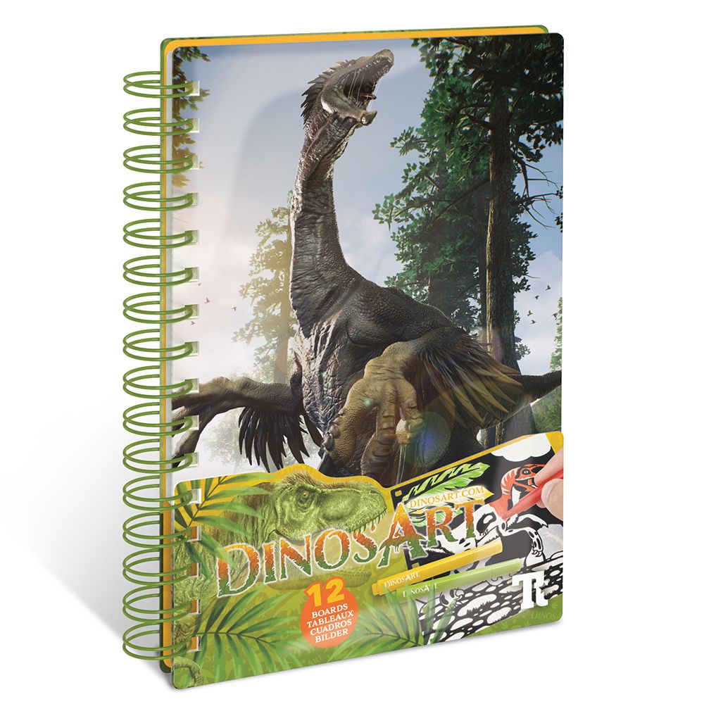 DinosArt, Творческа книга, рисуване с кадифе, Динозаври