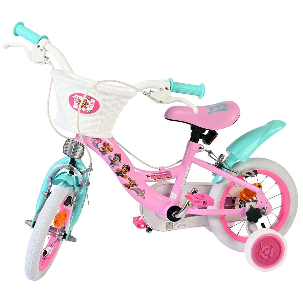 Детски велосипед с помощни колела, Paw Patrol, 12 инча, Момичета