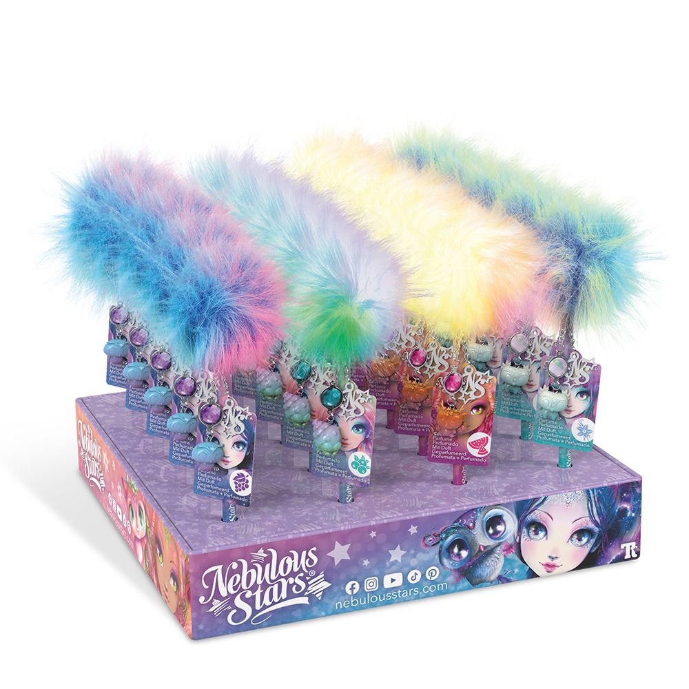 Ухаещи химикалки с цветен помпон и талисман, Звездни принцеси