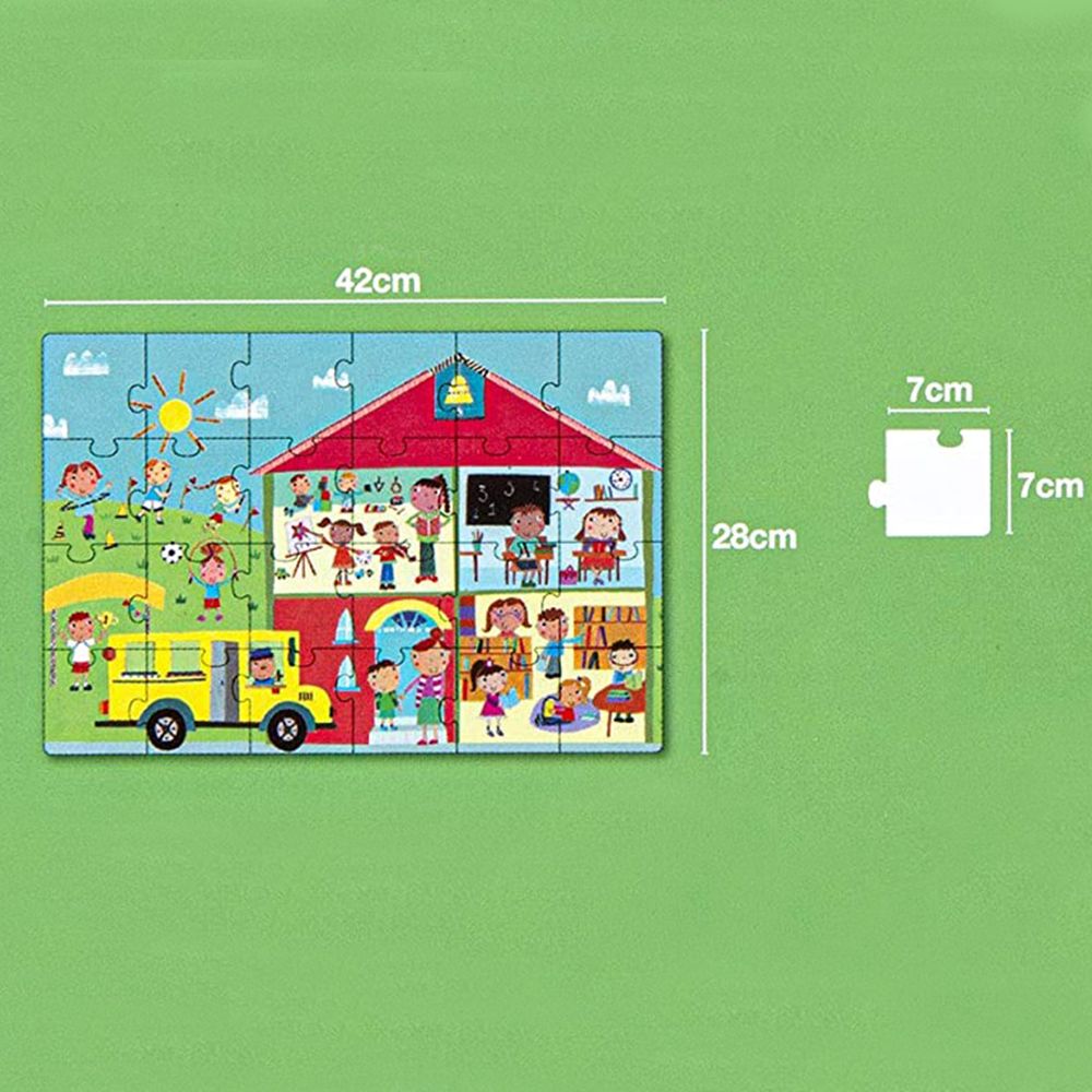 Занимателен пъзел в къщичка, Изгради училище, 24 елемента