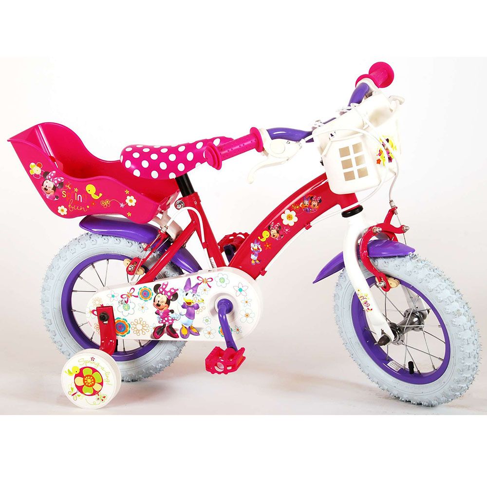 Детски велосипед с помощни колела Disney Minnie, 12 инча