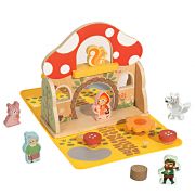 Дървена игра с дървени фигури в куфарче, Червената шапчица