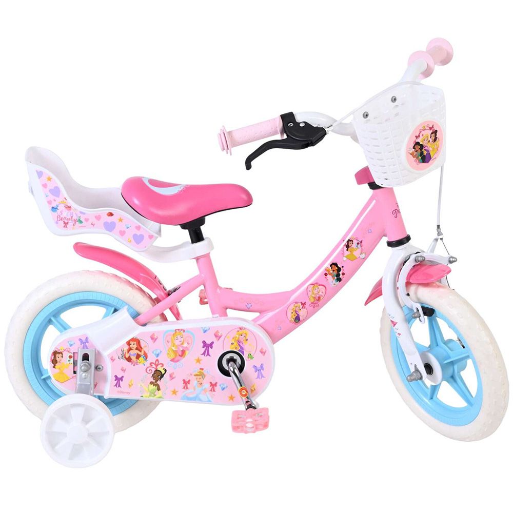 Детски велосипед с помощни колела, Дисни принцеси, 12 инча