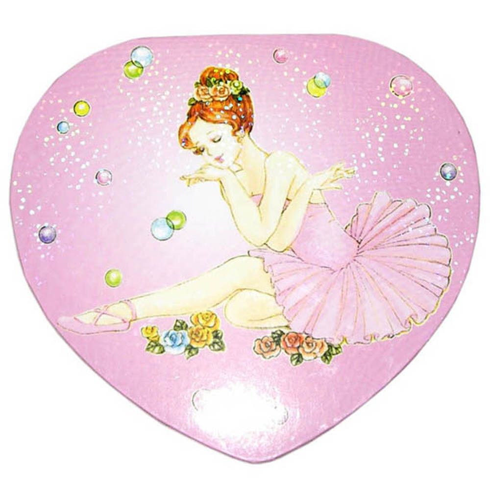 Музикална кутия балерина, малко сърце с розово туту - Фигура Балерина