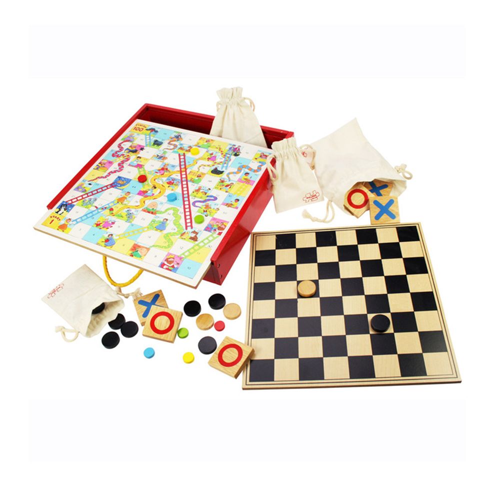BIGJIGS, Комплект класически игри в дървена кутия
