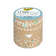 Tиксо WASHI TAPE, крафт хартия, Рожден ден II