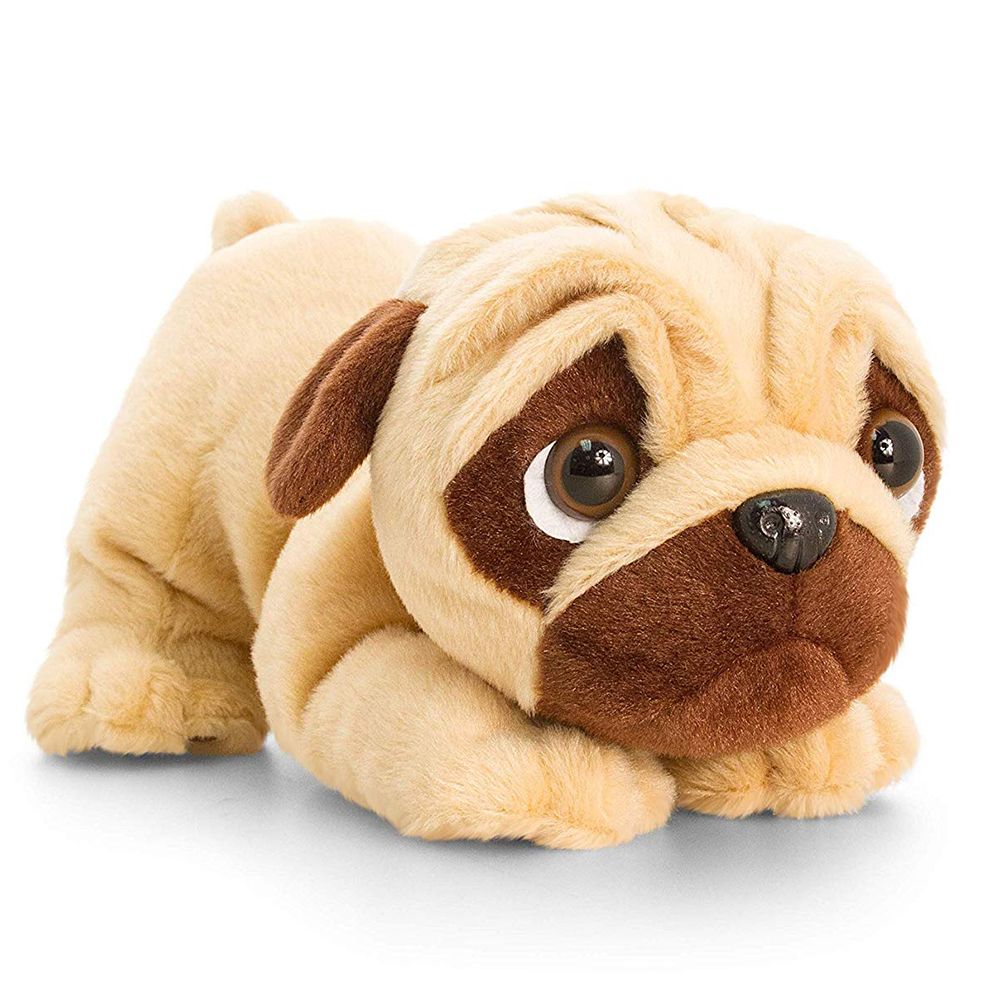 Keel Toys, Плюшено куче, Мопс легнал, със звук, 26 см