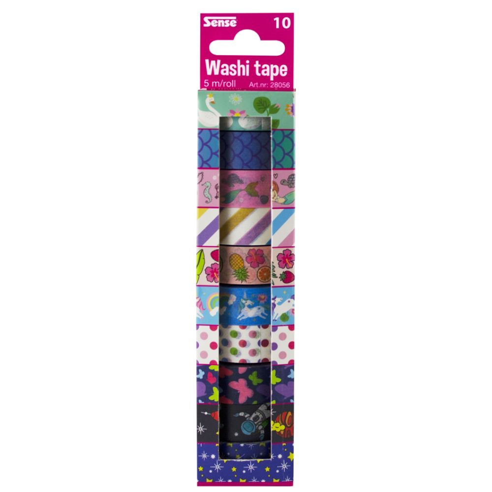 Sense, Декоративно тиксо WASHI TAPE, комплект 10 броя