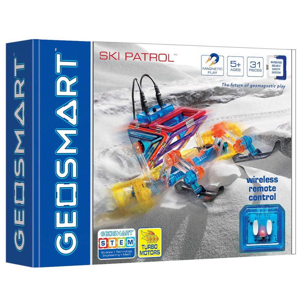 GEOSMART, Магнитен конструктор, SKI PATROL, с дистанционно управление