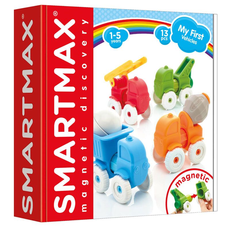 SmartMax, Магнитен конструктор, Моите първи превозни средства, 13 части, Smartgames