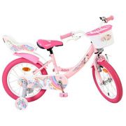 Детски велосипед с помощни колела, Volare Unicorn, 16 инча - розов