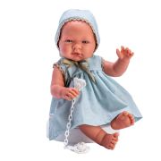 Кукла-бебе Мария, със синя рокля на звездички, 43 см.