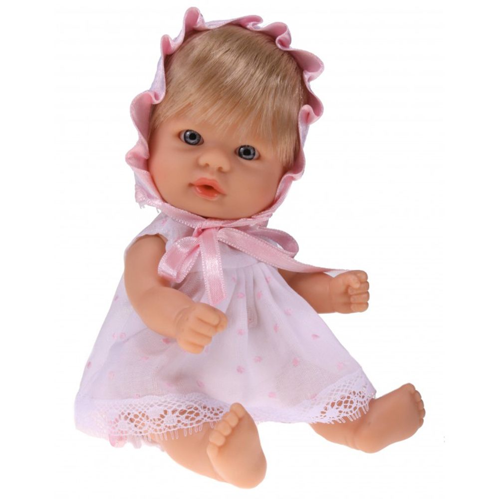 Bomboncin, Кукла-бебе Чикита, с розова рокличка и шапка, Asi