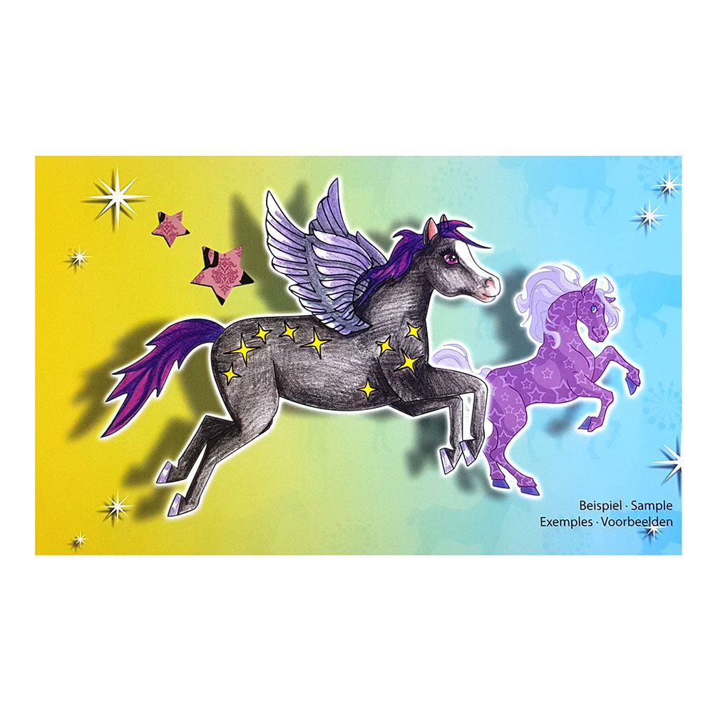 Книжка за рисуване със стикери и шаблони, Пони