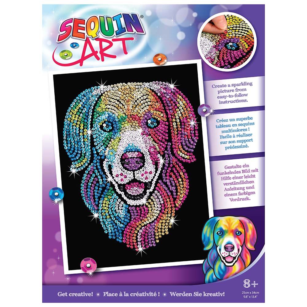 ART PURPLE, Изкуство с пайети, Лабрадор Ритривър, Sequin art