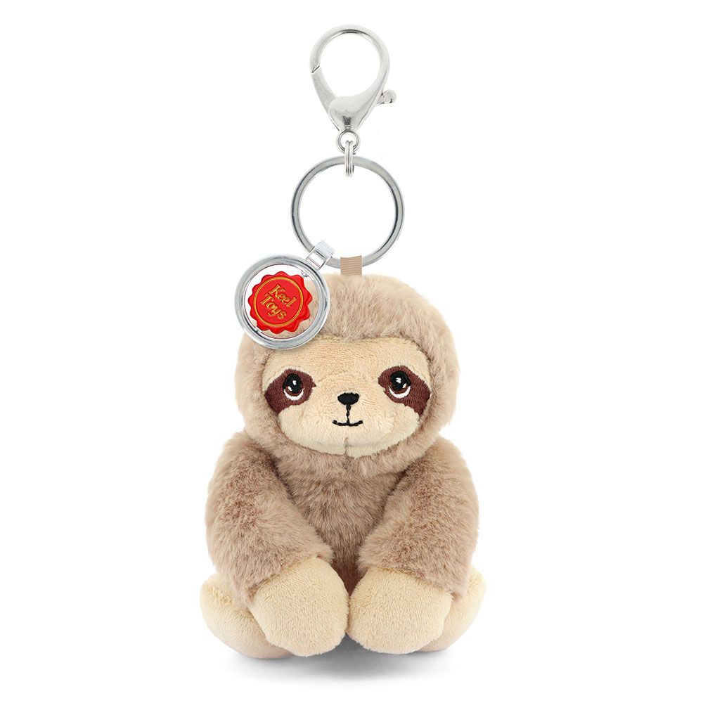 Keel Toys, Плюшена играчка с клипс за раница, Ленивец, 12 см.