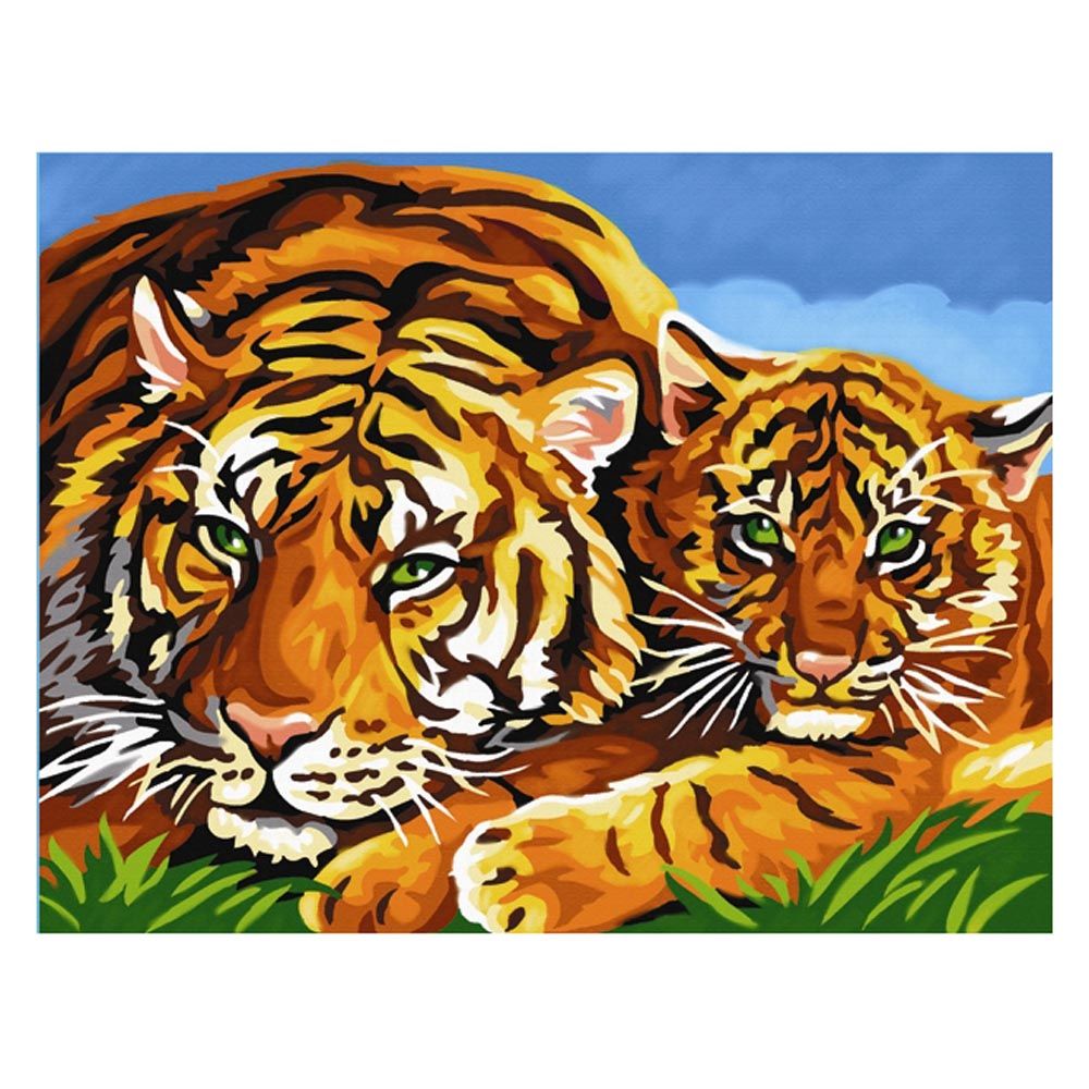 Sequin art, Рисуване по номера голям размер, Тигри