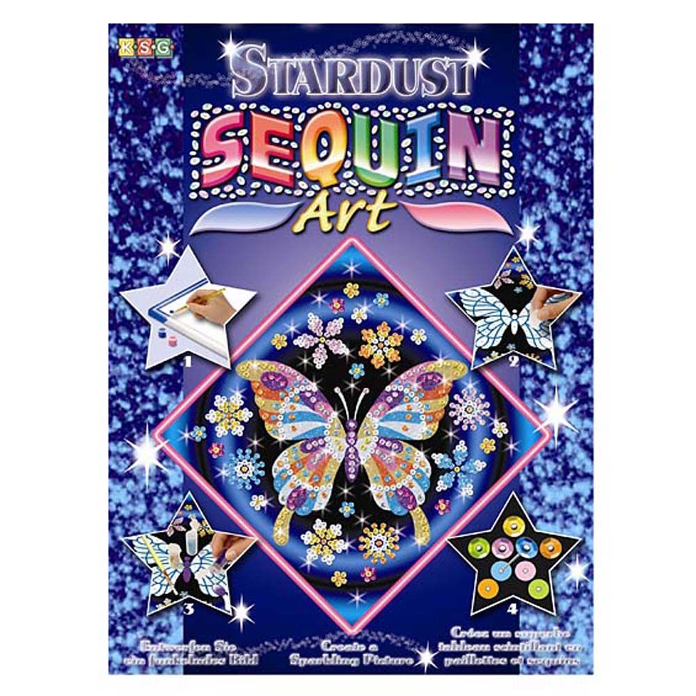 Sequin art, Изкуство с пайети и блестящ пясък, Пеперуда