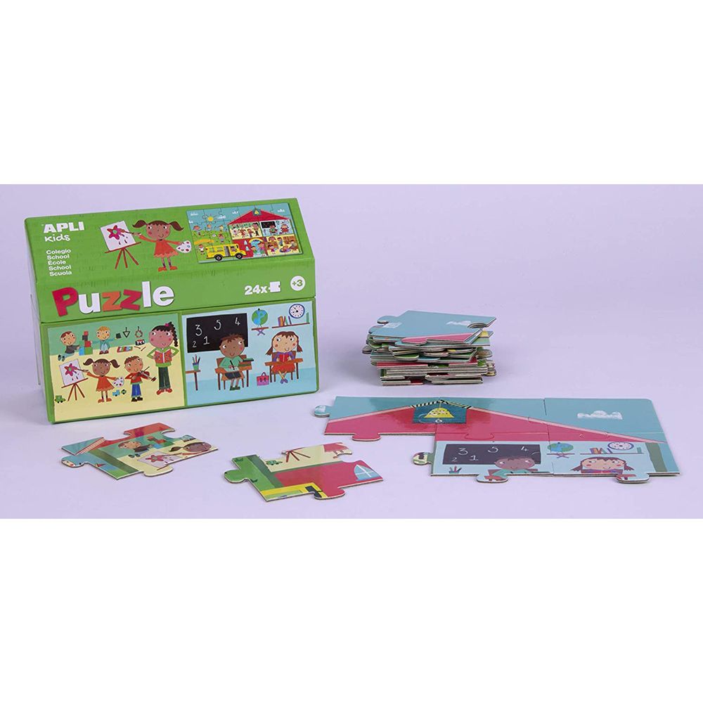 Занимателен пъзел в къщичка, Изгради училище, 24 елемента