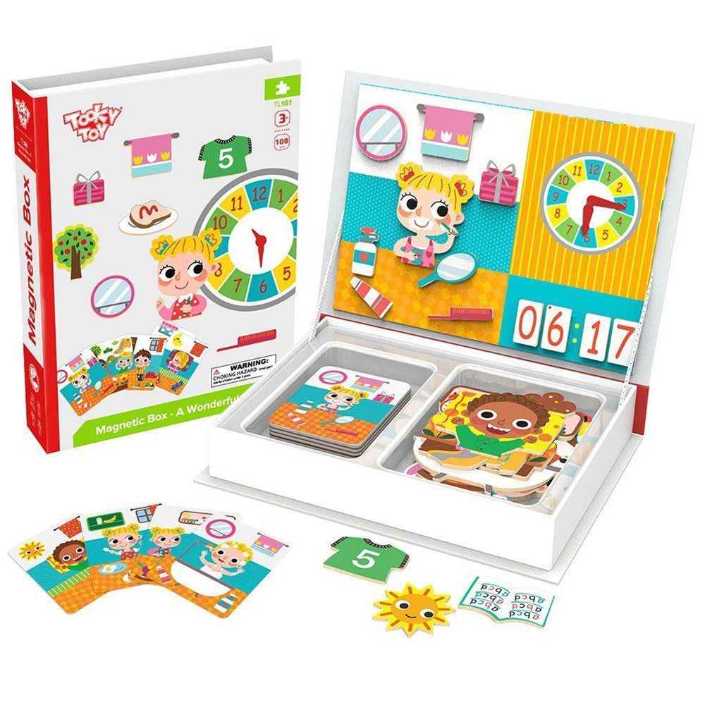 Магнитна книга, Магнитна образователна игра, Научи се да познаваш часовника и времето, Tooky Toy