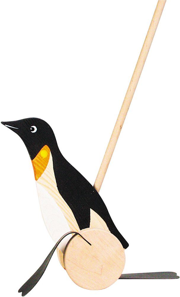 Дървена играчка за бутане, Пингвин