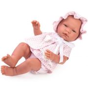 Кукла-бебе Мария с розово костюмче на точки