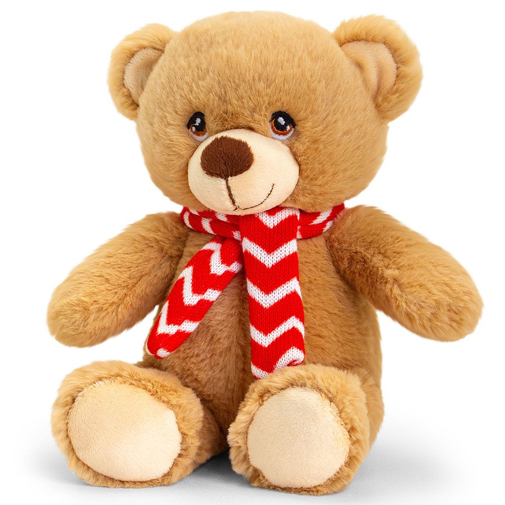 Keeleco, Мече с шалче, плюшена коледна играчка, 20 см, Keel Toys