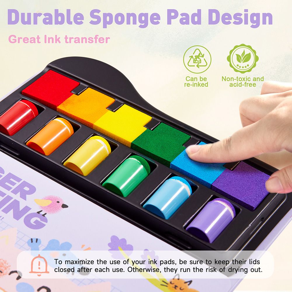 Рисуване с пръсти, комплект с тампони и шаблони